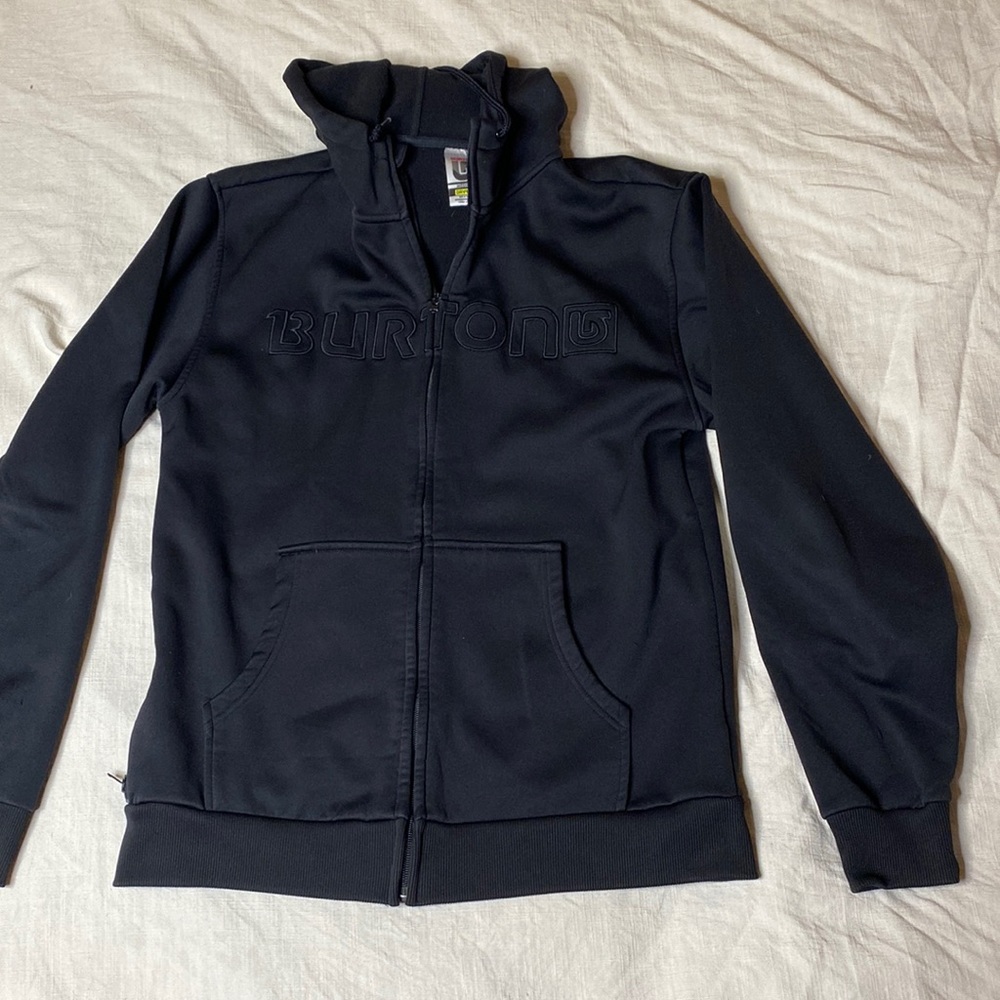 Burton black men’s medium zip up hoodie
